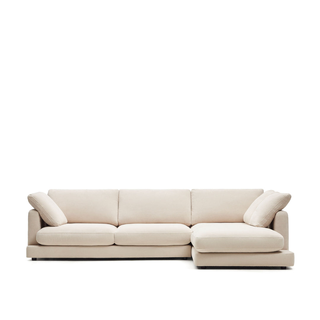 Produktbillede af KAVE HOME Gala 4 pers. sofa m. højre chaiselong beige stof 300cm i premium kvalitet