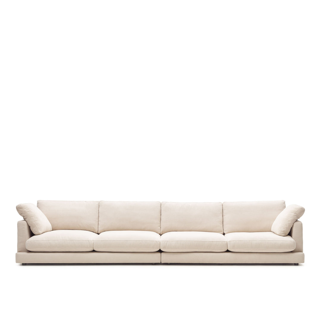 Produktbillede af KAVE HOME Gala 6 pers. sofa beige stof 390cm i premium kvalitet