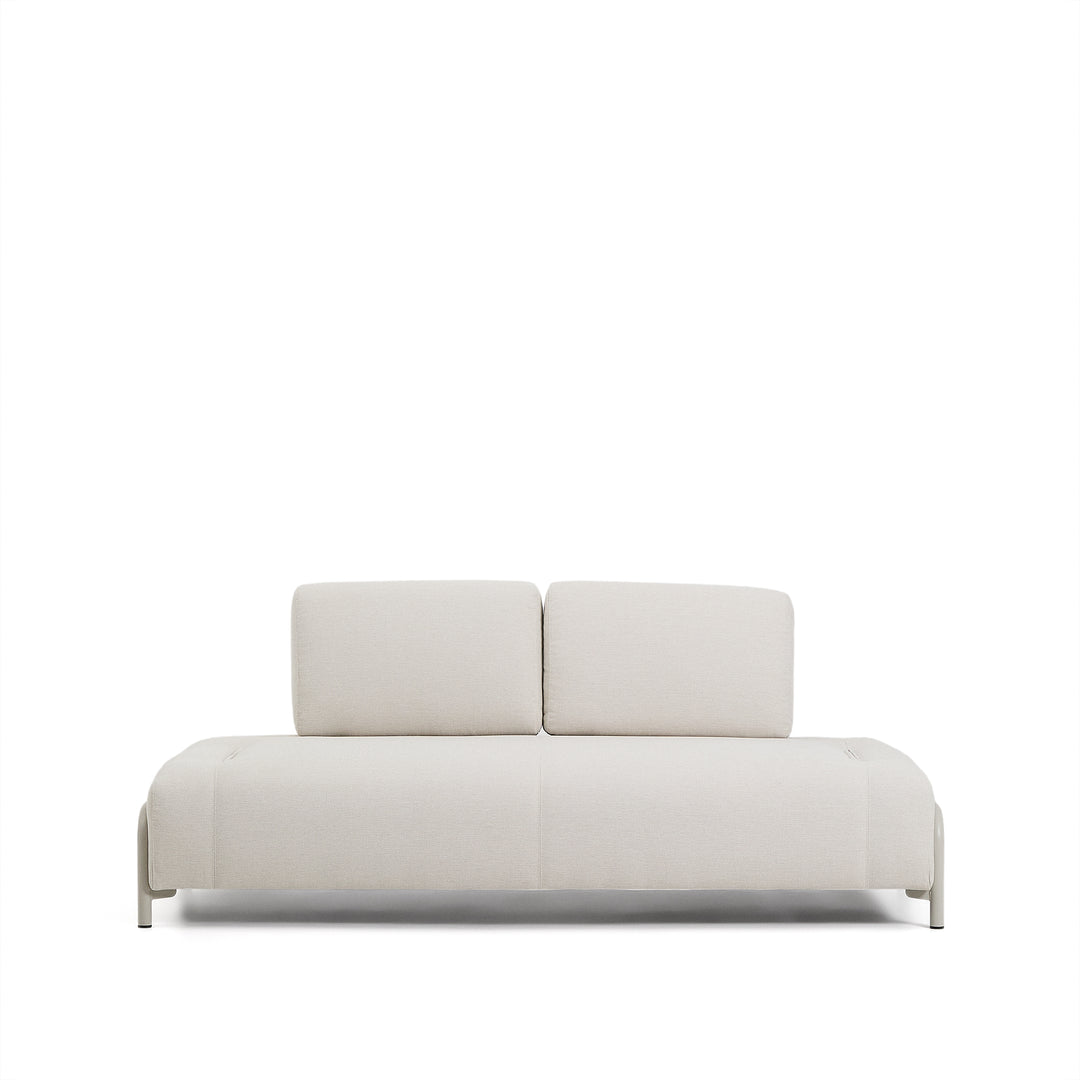 KAVE HOME Compo 2-pers. modul sofa ecru chenille stof og beige metal 200cm