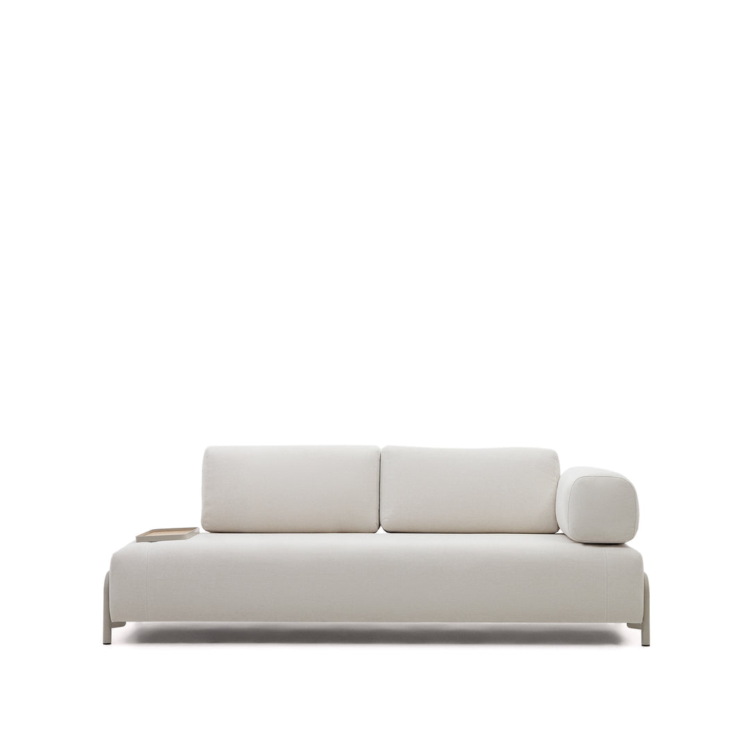 KAVE HOME Compo 3 pers. sofa m. lille bakke beige chenille med grå metalstruktur 232cm