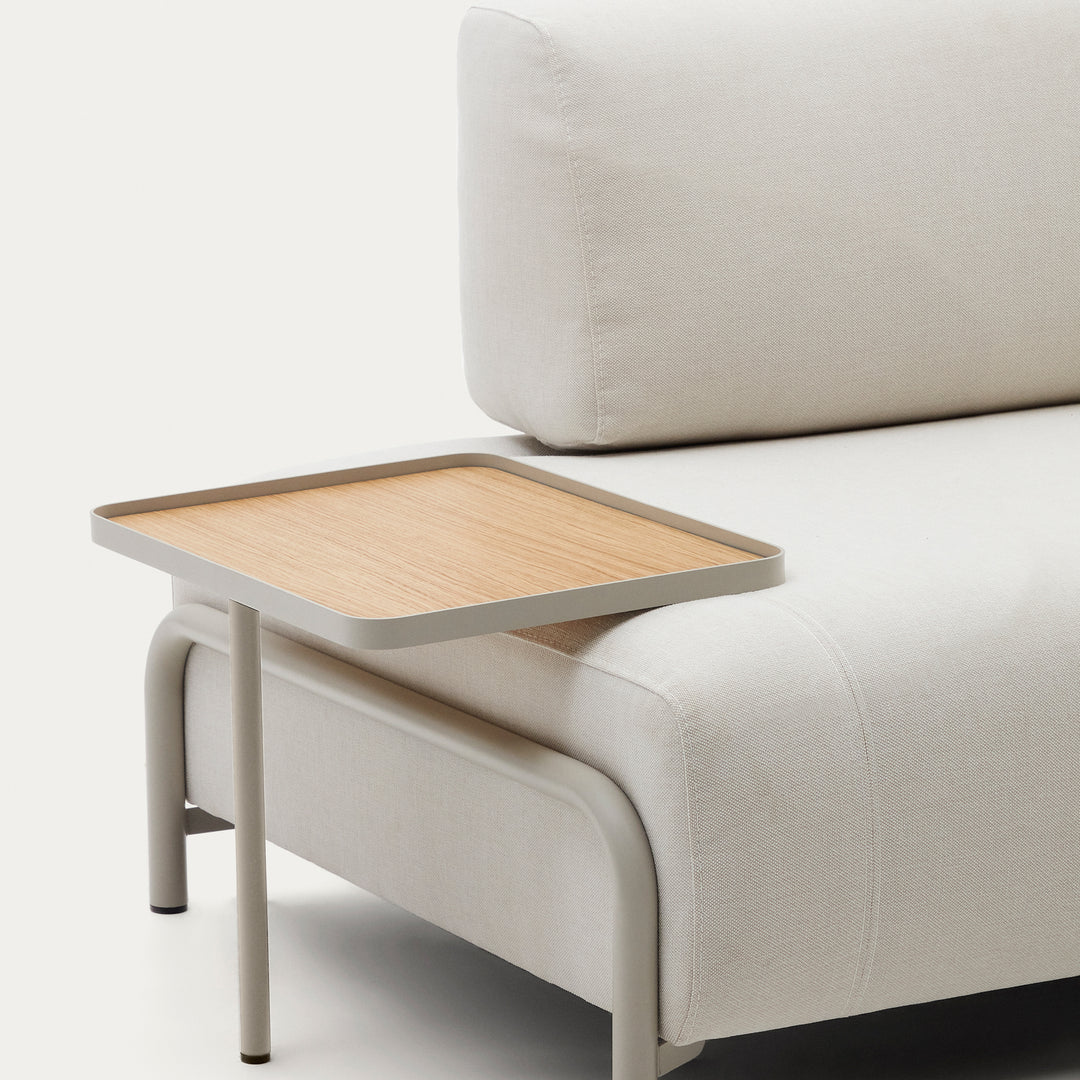 KAVE HOME Large Compo bakke til sofa natur egefinér og beige metal