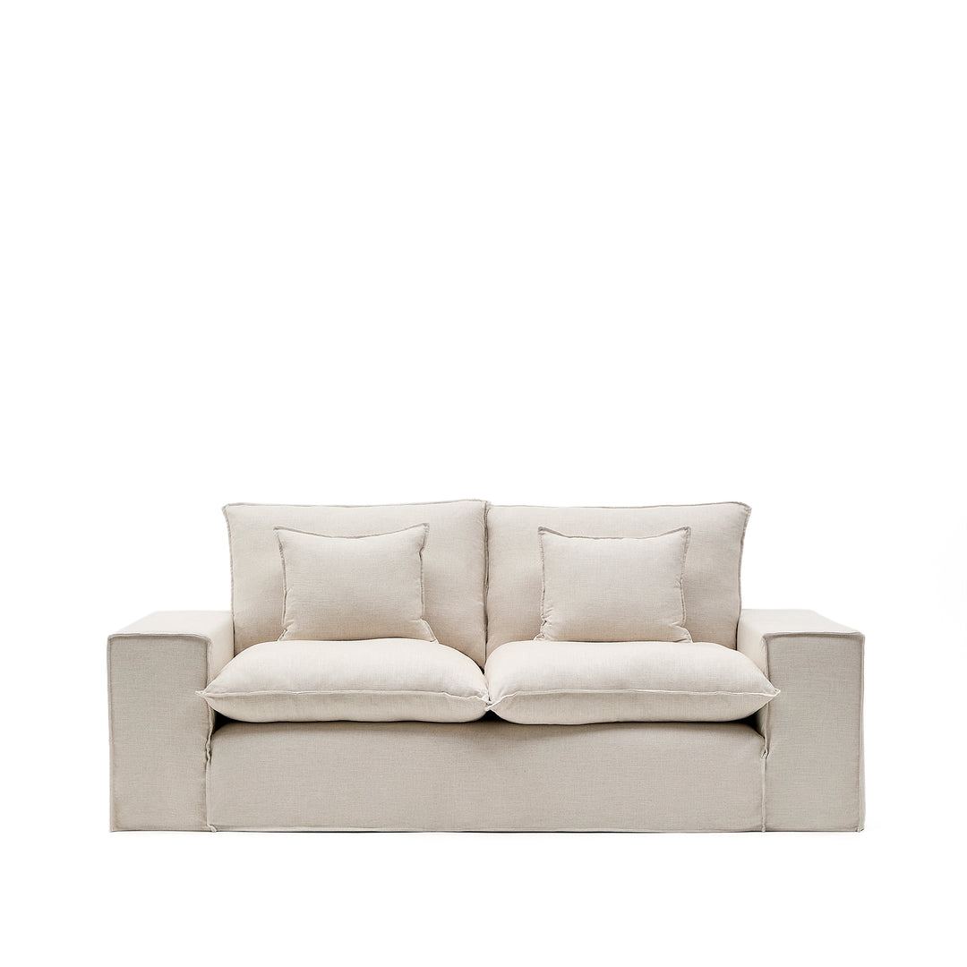 KAVE HOME Anarela 2-pers. sofa m. aftageligt betræk og hynder beige hør 240cm