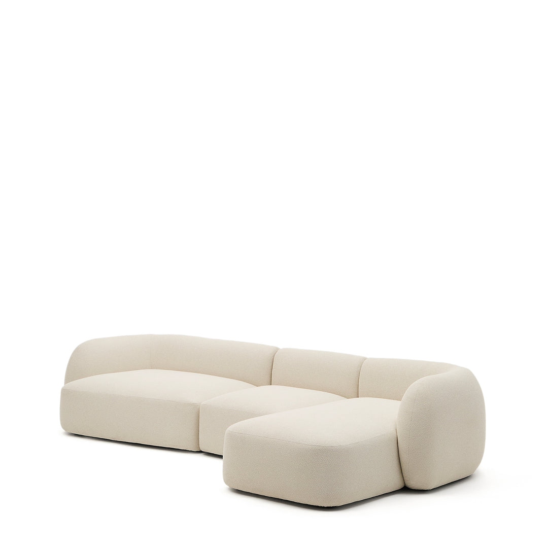 KAVE HOME Martina 4 pers. modul sofa m. højre chaiselong ecru chenille stof 377cm