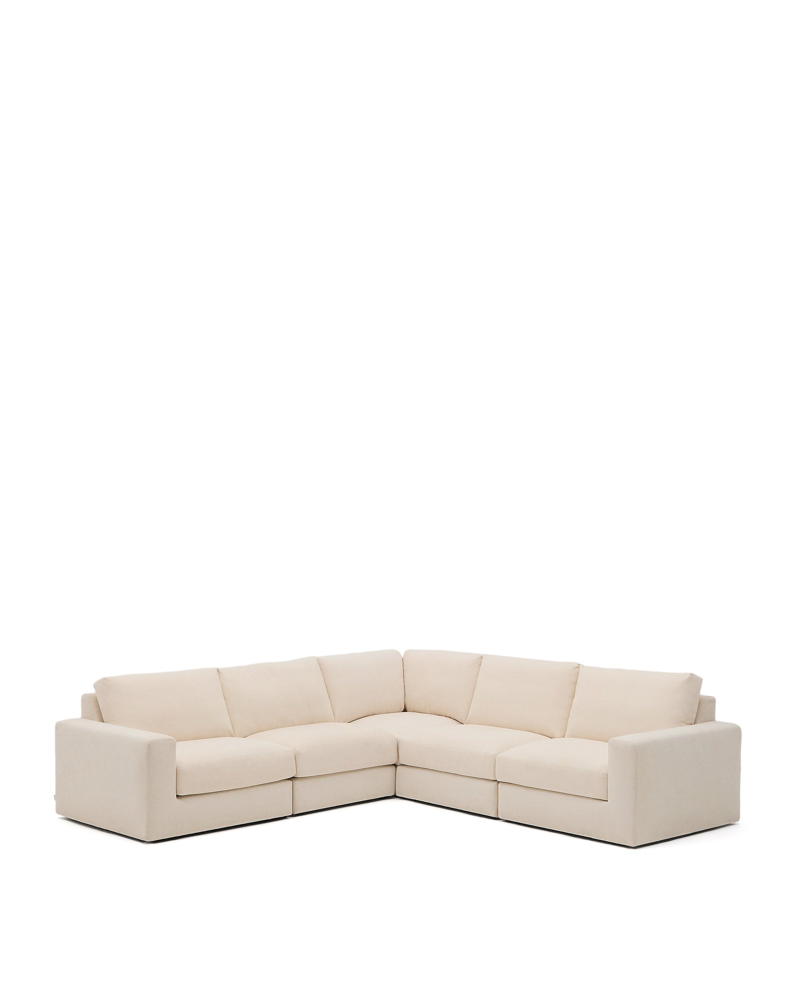 Produktbillede af KAVE HOME Alea 5-pers. modulær hjørnesofa m. aftageligt betræk ecru chenille 310x310cm i premium kvalitet