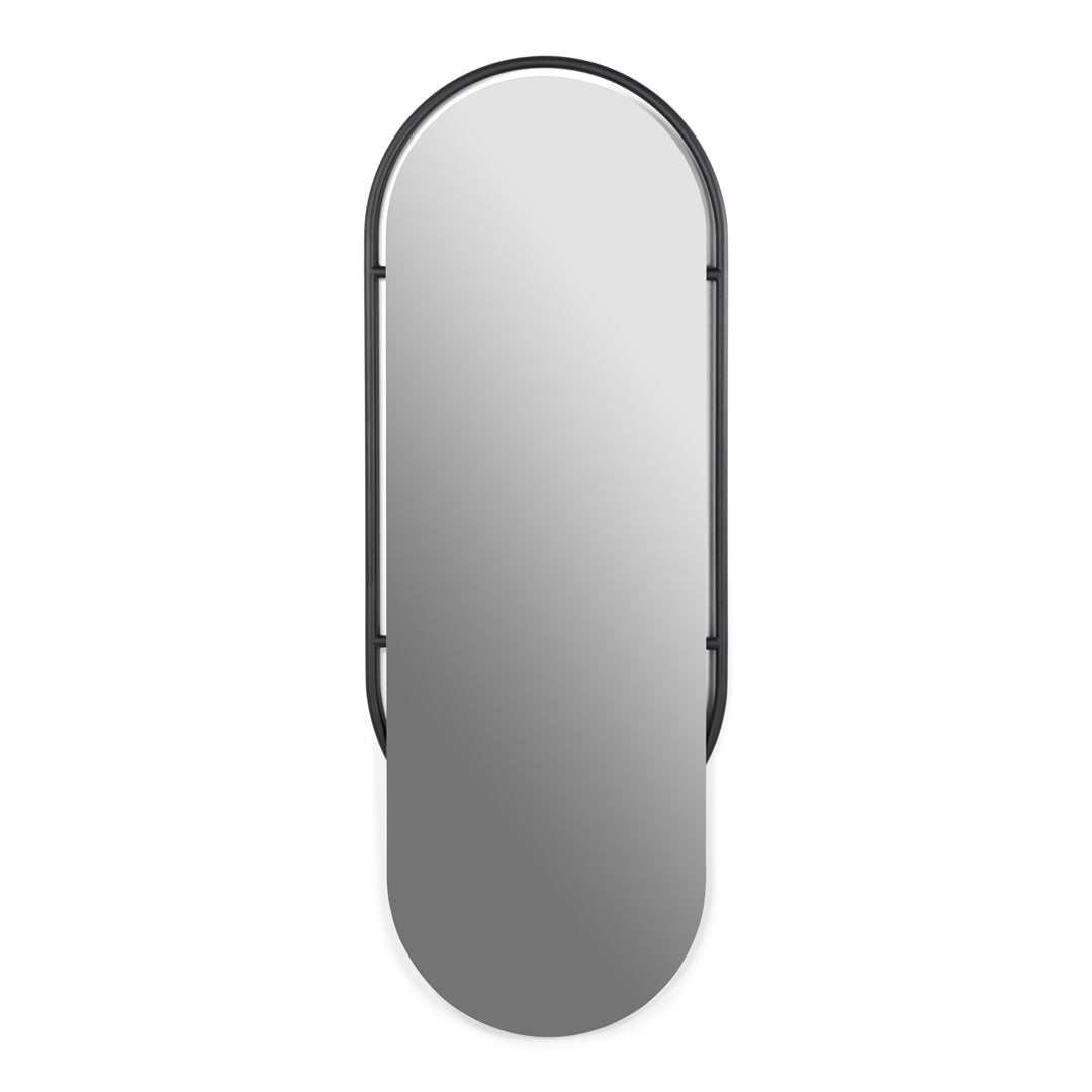 SPINDER DESIGN Sfera vægspejl oval spejlglas og sort stål 59x159