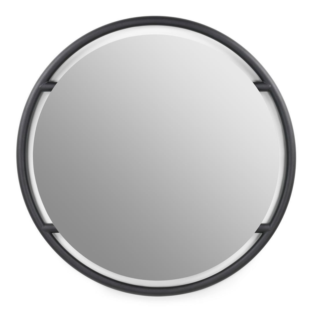 SPINDER DESIGN Sfera M vægspejl rund spejlglas og sort stål Ø89