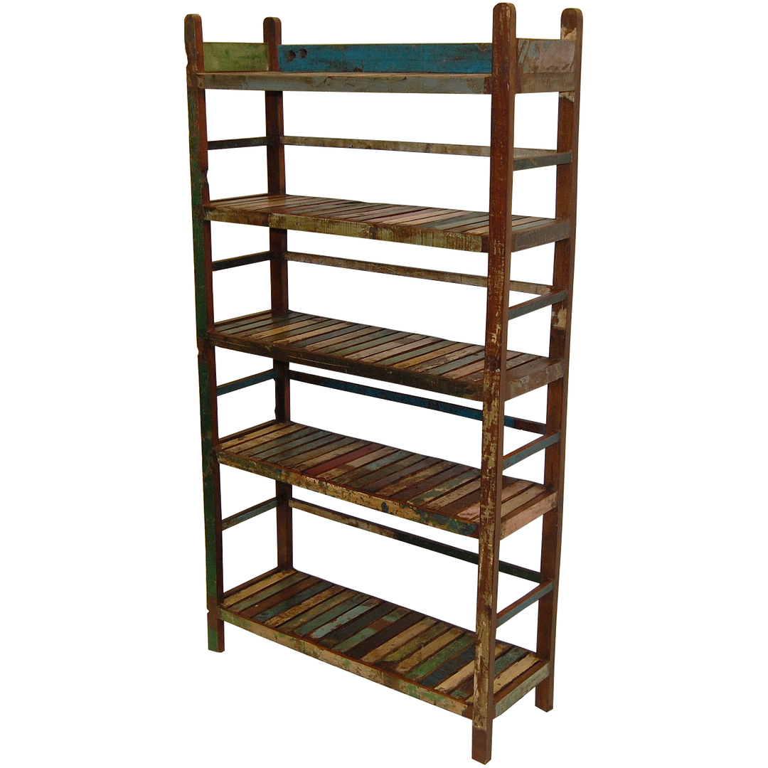 Produktbillede af TRADEMARK LIVING FRANKLYN REOL M 5 HYLDER GENBRUGSTRÆ 168 i premium kvalitet