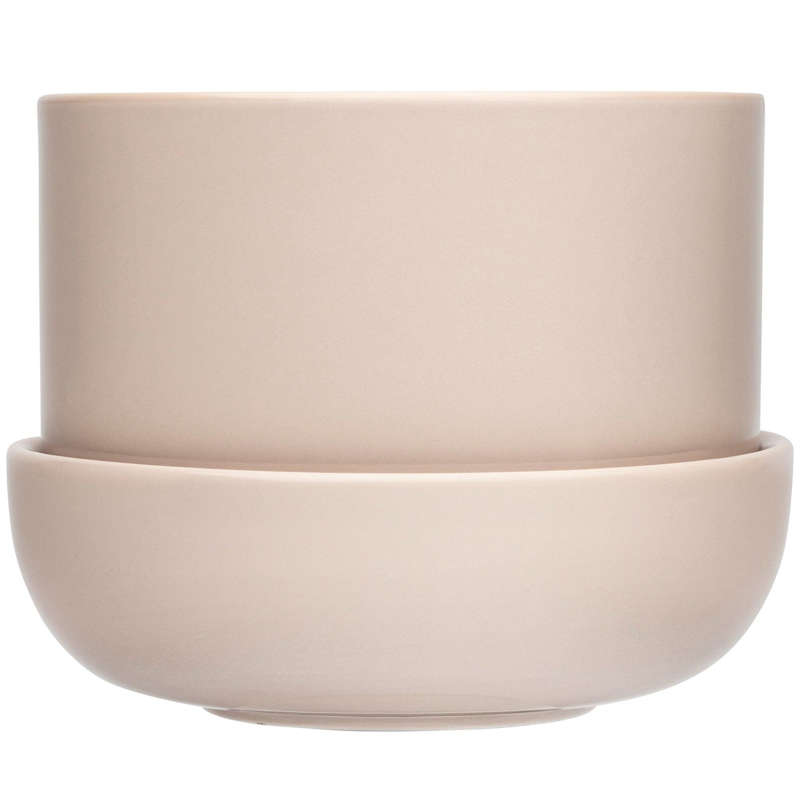 Iittala Iittala Nappula urtepotte med underskål 17 x13 cm, beige – frontbillede (Krukke)