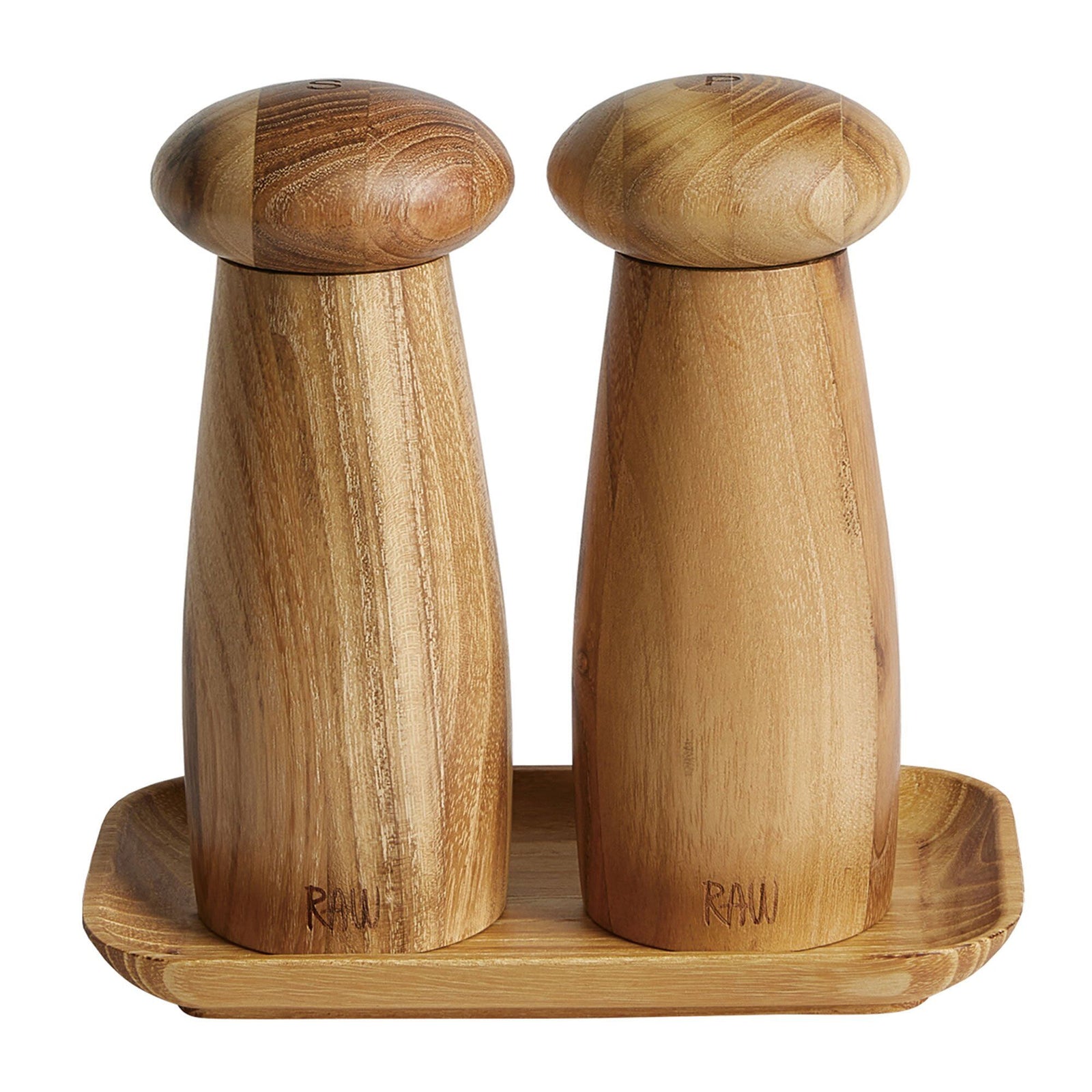 Aida Aida RAW Kværnset 13,4 cm, teak – produktbillede (Sæt med krydderkværne)