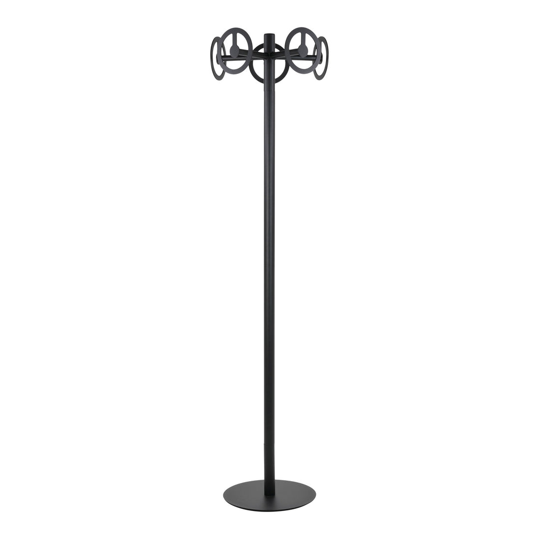 SPINDER DESIGN Circle stumtjener m. 5 kroge mat sort stål Ø 40