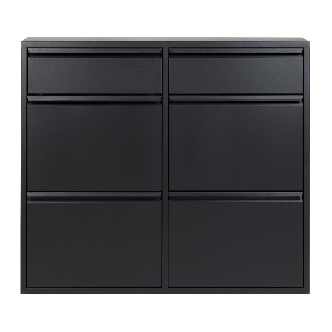 SPINDER DESIGN Billy 6 skoskab m. 6 låger rektangulær sort stål 98x86