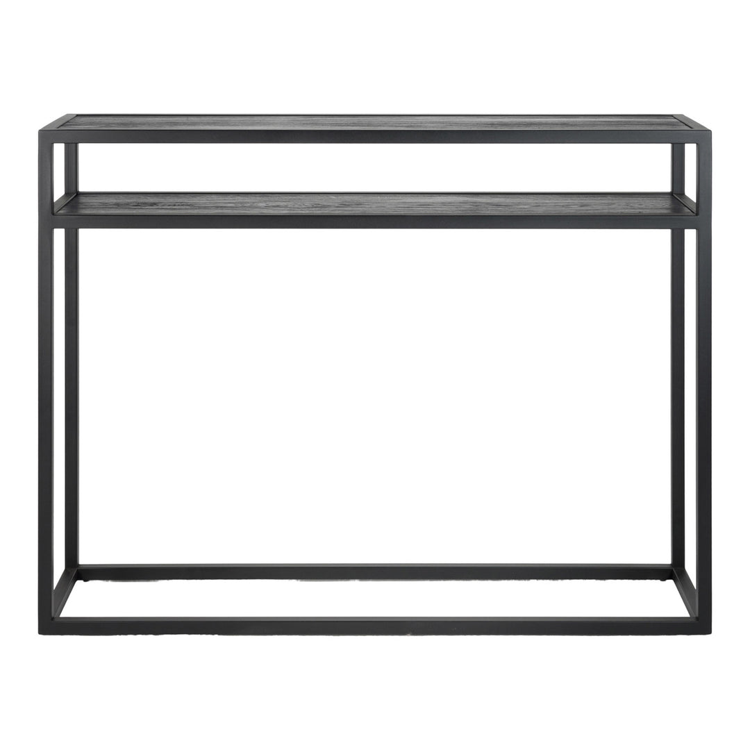 SPINDER DESIGN DaniÃ«l konsolbord m. 1 hylde rektangulær sort egetræ og mat sort stål 120x30