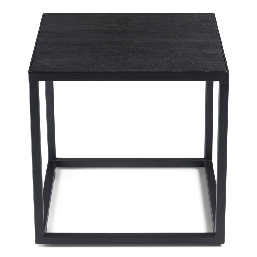 SPINDER DESIGN DaniÃ«l sofabord kvadratisk sort børstet eg og mat sort stål 40x40