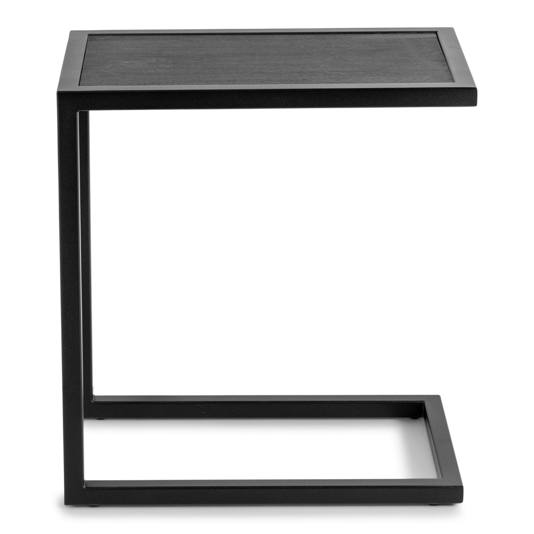SPINDER DESIGN DaniÃ«l sidebord rektangulær sort børstet eg og mat sort stål 30x50