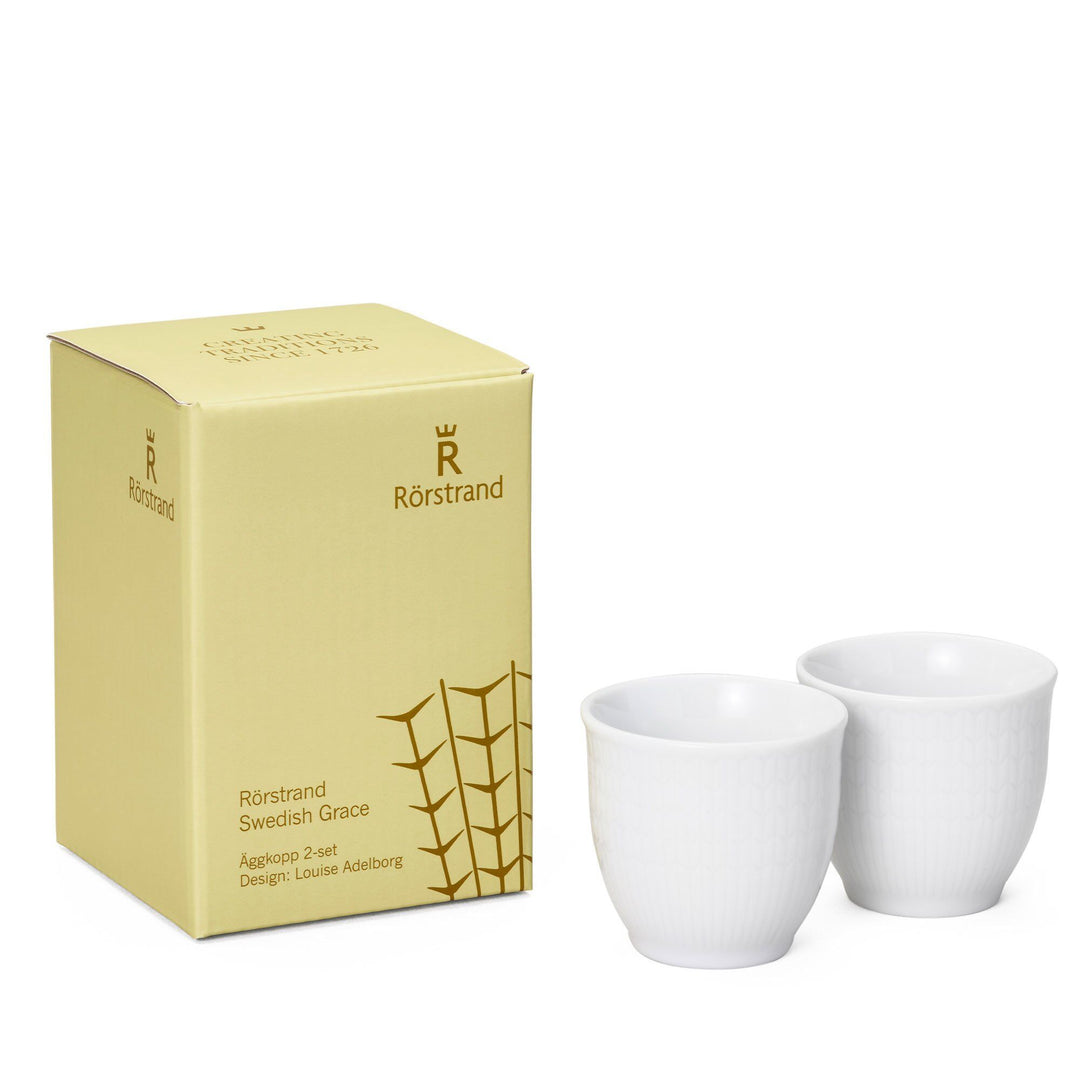 Rörstrand Rörstrand Swedish Grace æggebæger, sne, 2 stk. – frontbillede (Æggebægre)