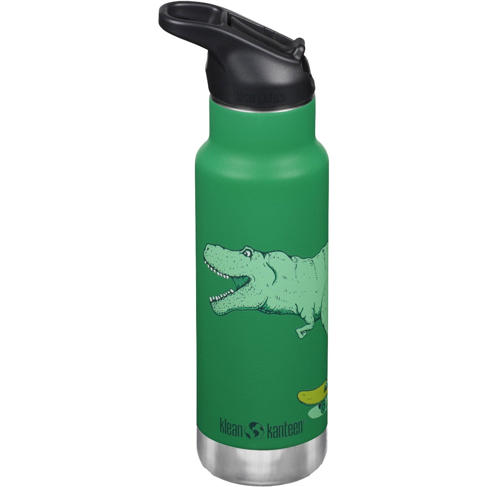 Klean kanteen Klean kanteen Kid Narrow Flip Sport Vandflaske 355 ml, Dino Skate – produktvisning (Termokande)