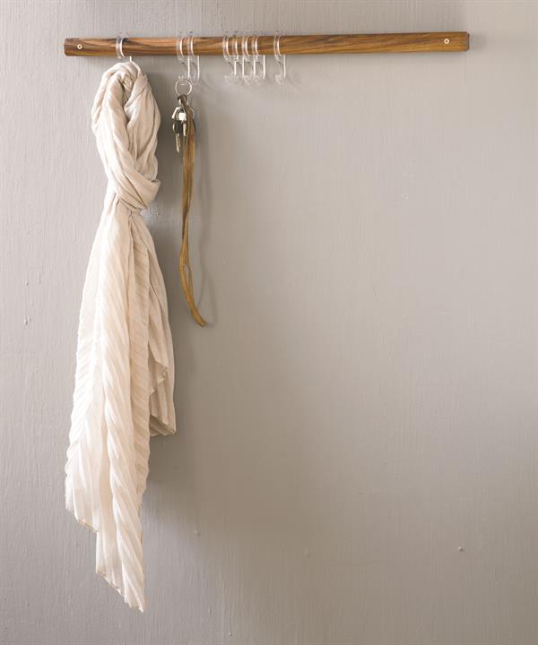 Produktbillede af Knagerække 70 Cm Valnød & Gennemsigtige Kroge på tilbud – premium kvalitet og detaljer