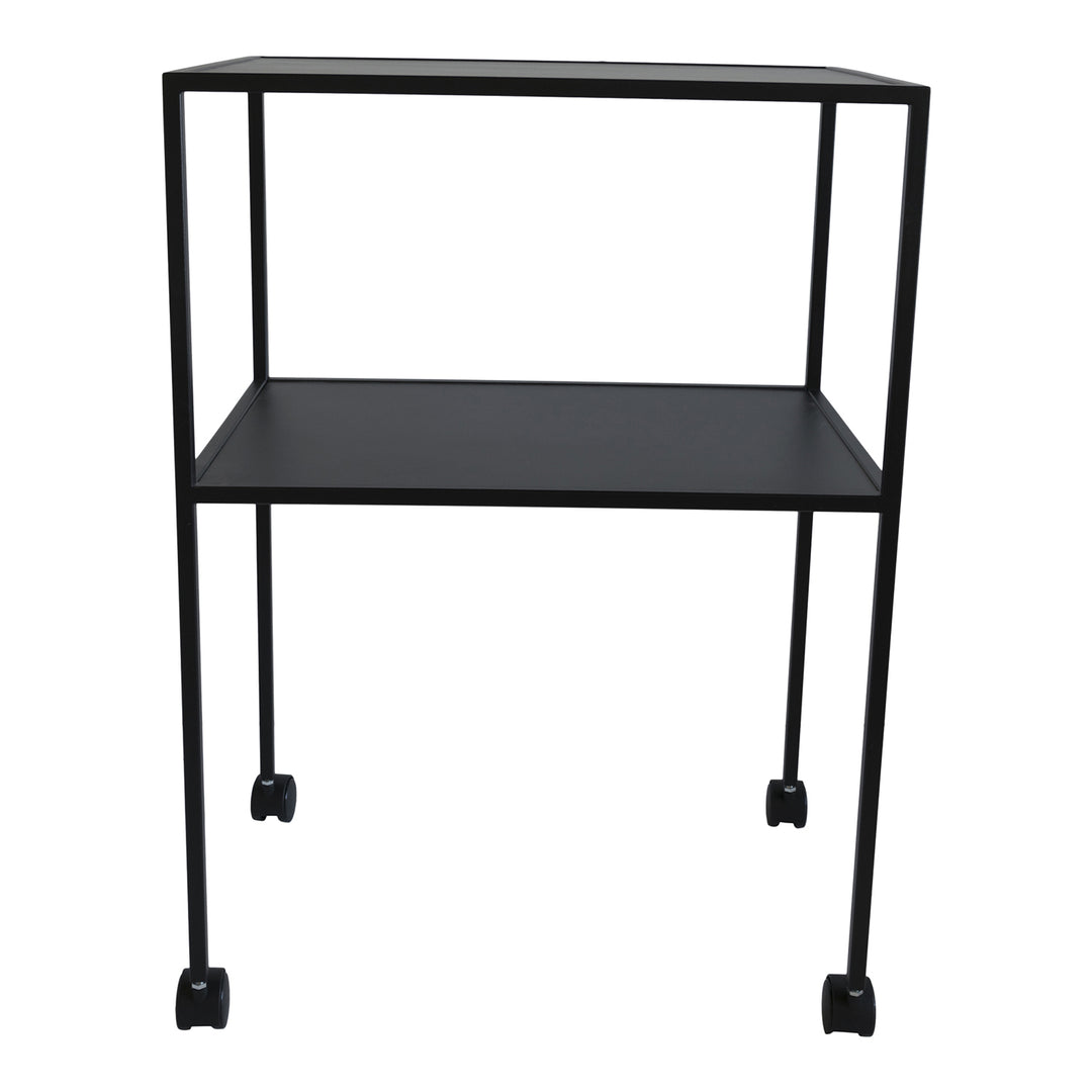 SPINDER DESIGN rektangulær Trolly rullebord m. hylde sort stål