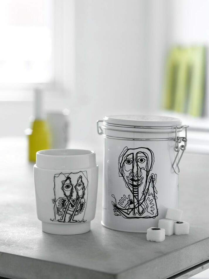 Produktbillede af Kunstkop Hvid/sort på tilbud i brug