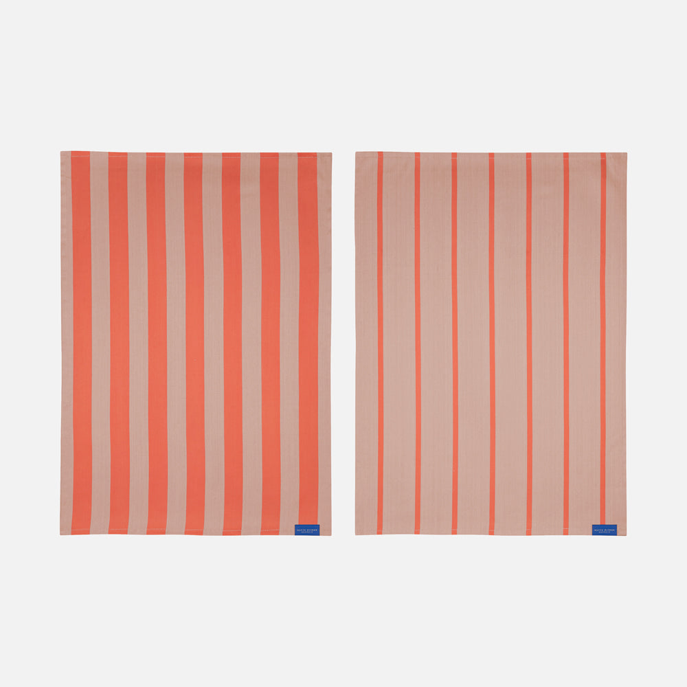 Produktbillede af STRIPES Viskestykke 2-Pak Koral på tilbud i høj kvalitet