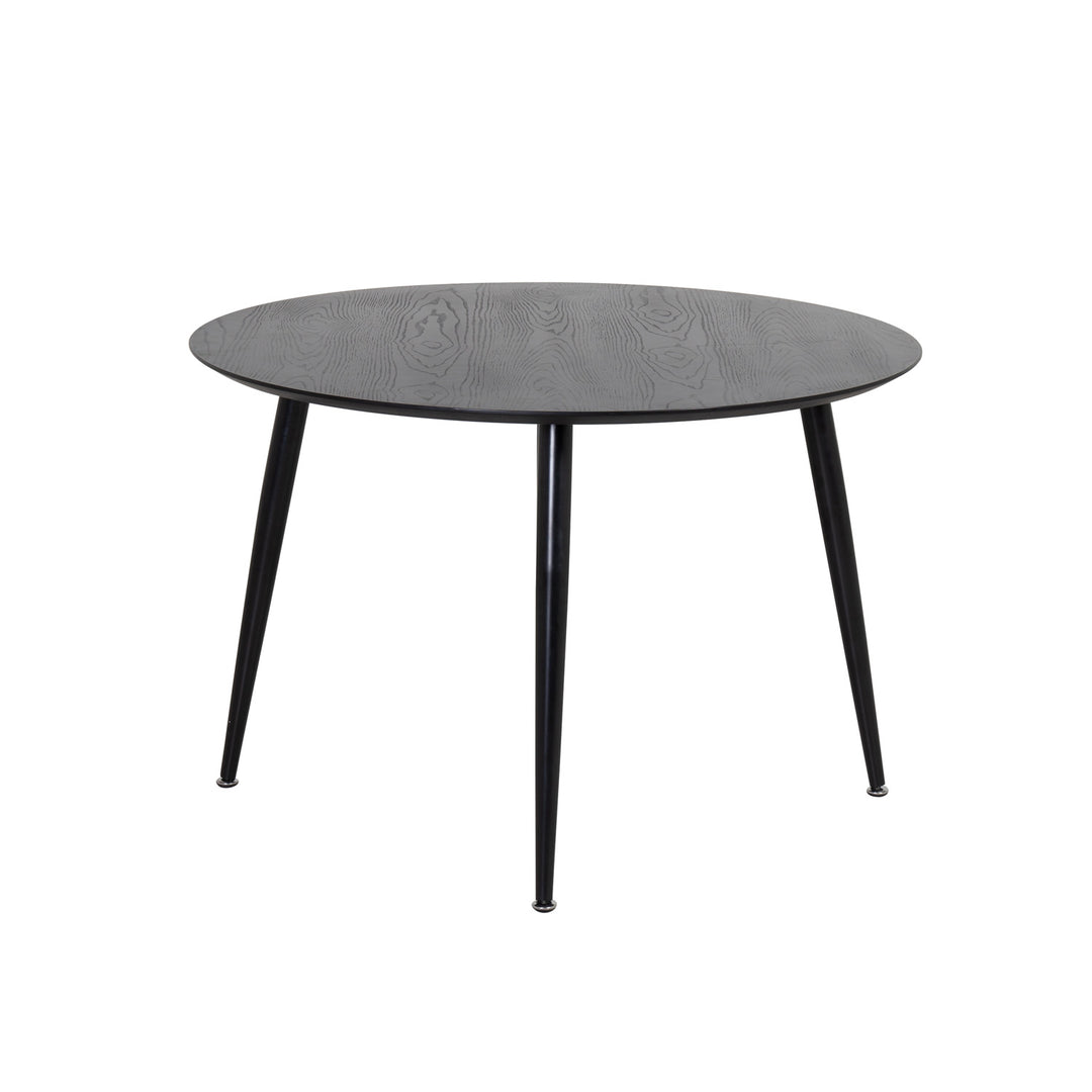 Venture Design Dipp spisebord rund sort MDF og sort metal Ø115