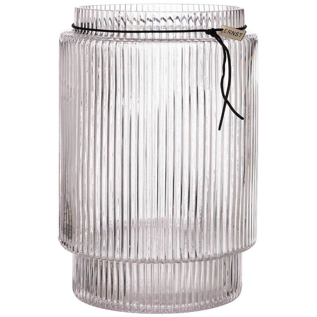 Ernst Ernst Glasvase med riflet struktur, 28 cm – close-up (Vase)