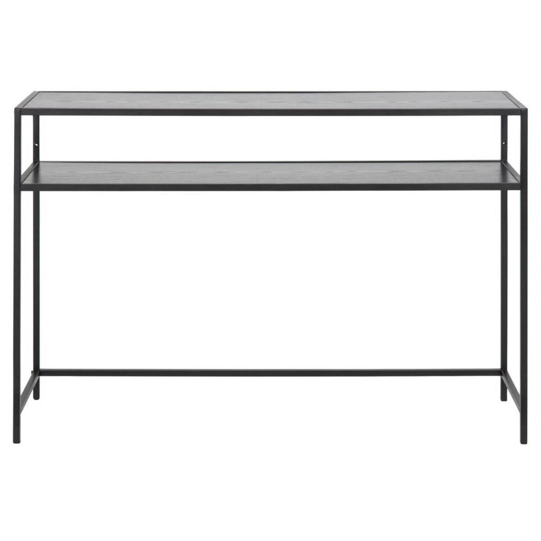 ACT NORDIC Seaford konsolbord m. 1 hylde sort melaminask og metal 120x35