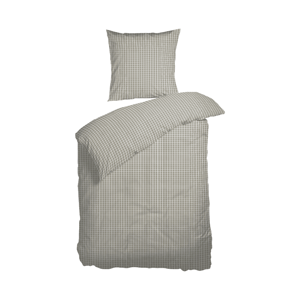 Produktbillede af SNOOZE CHECK Sengesæt 140x200 cm Beige på tilbud i høj kvalitet