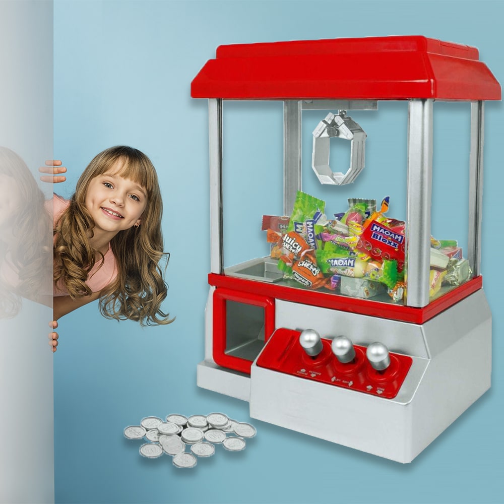 Produktbillede af Køb Slikautomat m/gribeklo lys & lyd Candy Grabber på tilbud