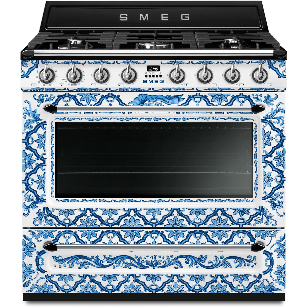 Smeg Smeg Gaskomfur Dolce & Gabbana Mediterraneo TR90DGME9 90 cm – close-up (Gasblus)