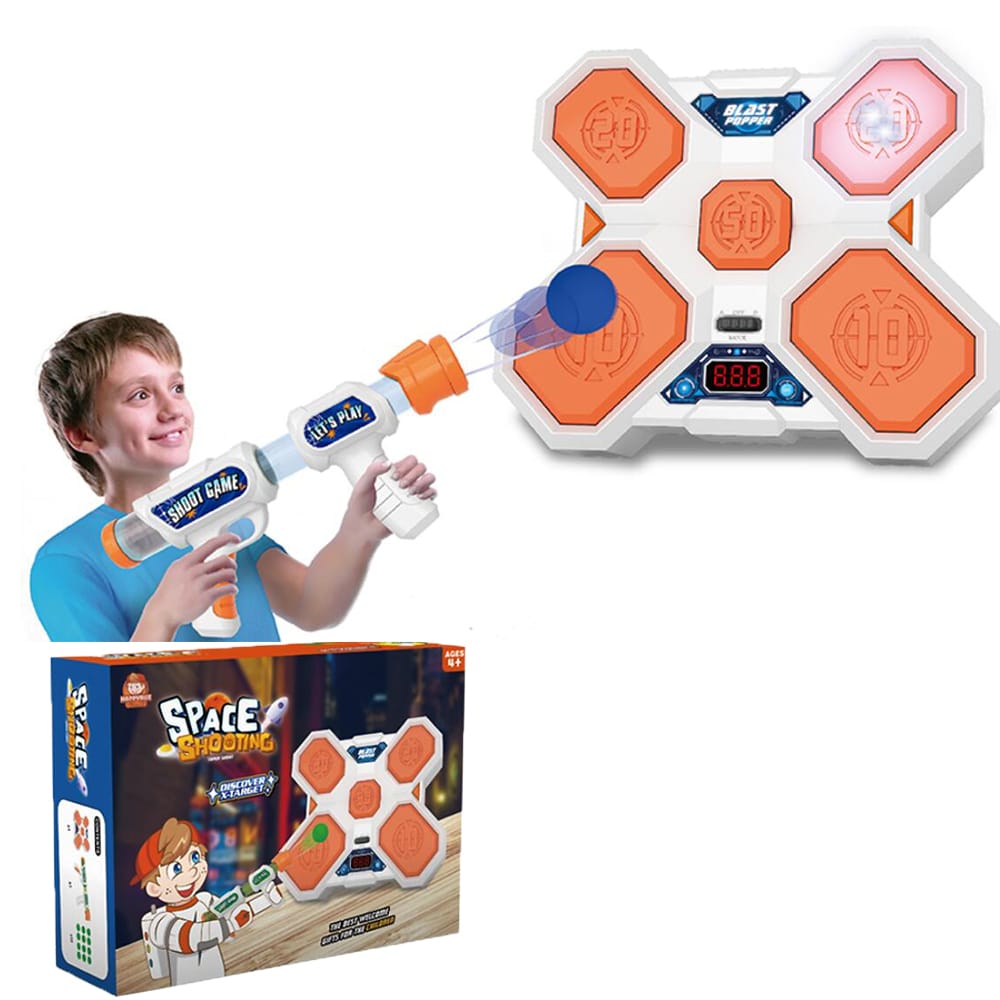 Produktbillede af Space Shooting Pistol m/lys lyd Elektronisk Mål og Skum Kugler på tilbud