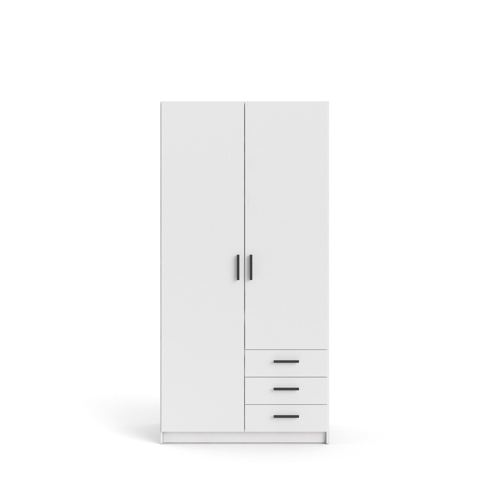 Produktbillede af TVILUM Sprint Garderobeskab 2 låger + 3 skuffer ParcelHvid Hvid i premium kvalitet