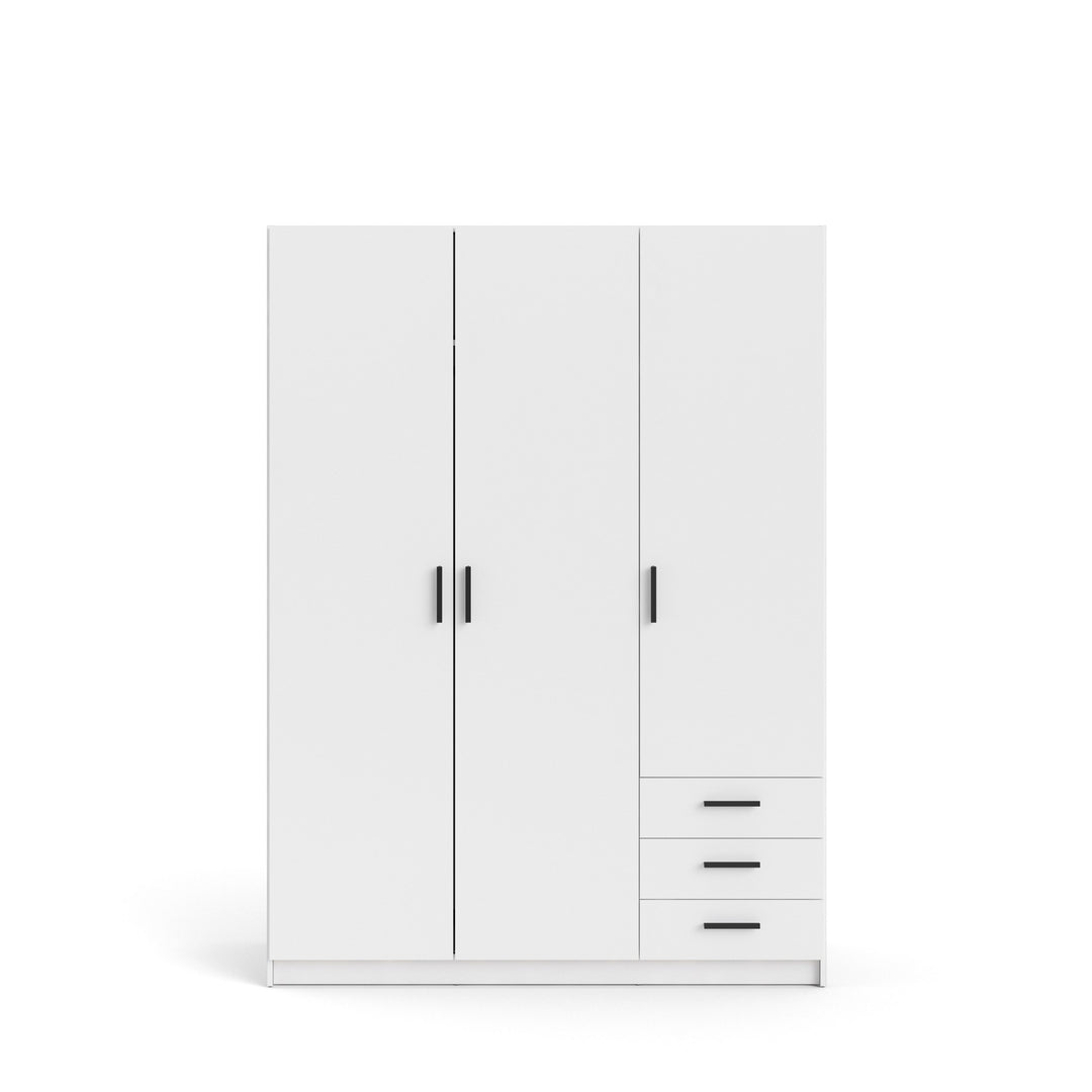 Produktbillede af TVILUM Sprint Garderobeskab 3 låger + 3 skuffer ParcelHvid Hvid i premium kvalitet