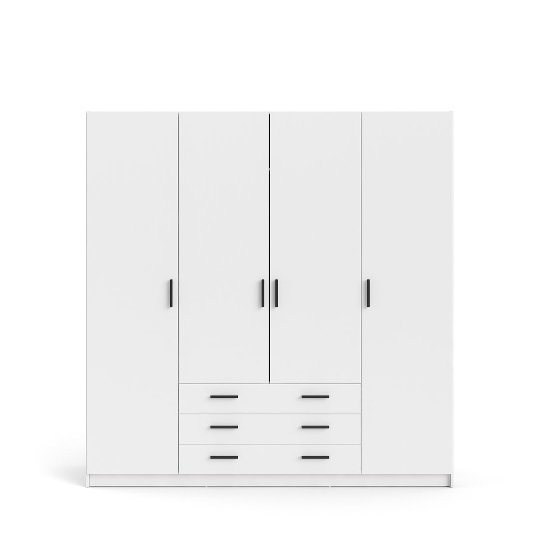 TVILUM Sprint Garderobeskab 4 låger + 3 skuffer ParcelHvid Hvid