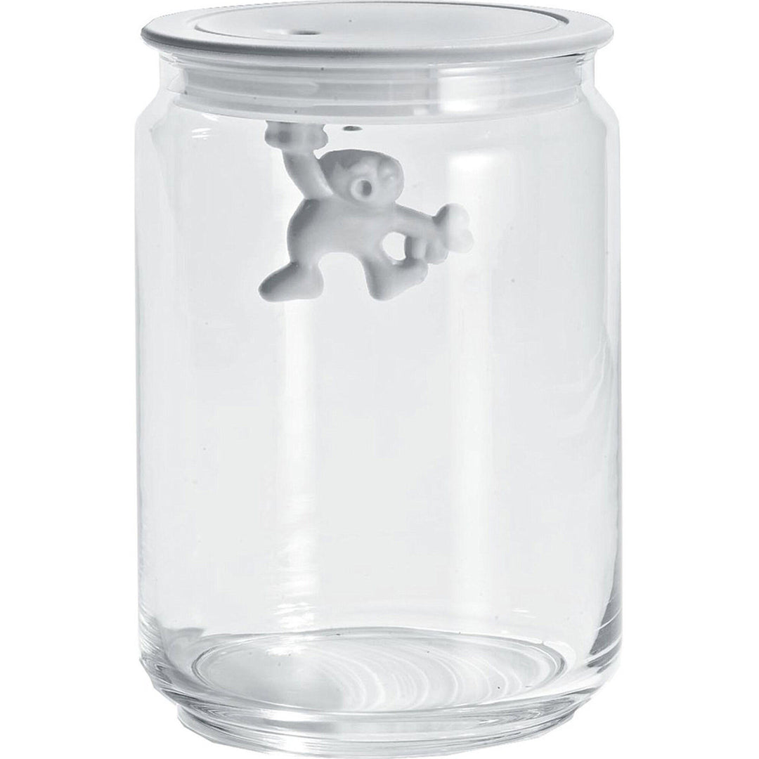Alessi Alessi Gianni glaskrukke med låg, 90 cl., hvid – close-up (Glasbeholder)