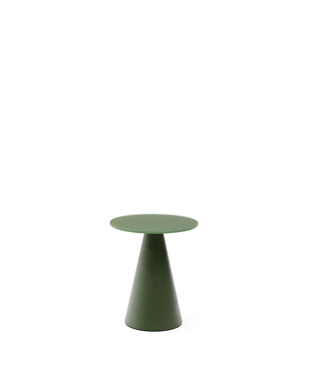 KAVE HOME Wilshire sidebord rund grøn frostet hærdet glas og mat grøn stål Ø35
