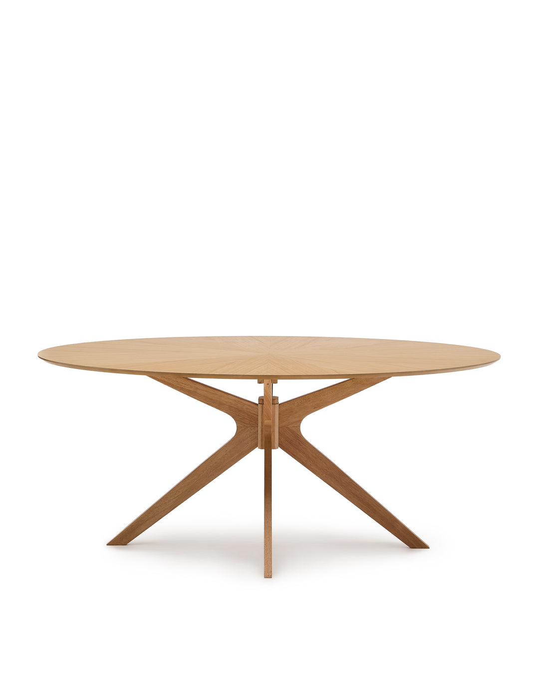 KAVE HOME Naanim spisebord oval natur egetræsfiner og natur gummitræ 180x110