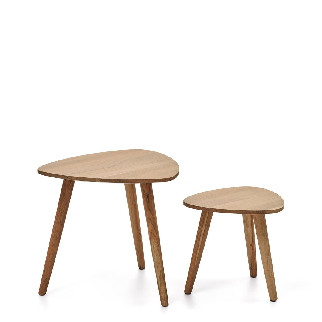 KAVE HOME Duvani sidebord akacietræ med bleget finish sæt med 2