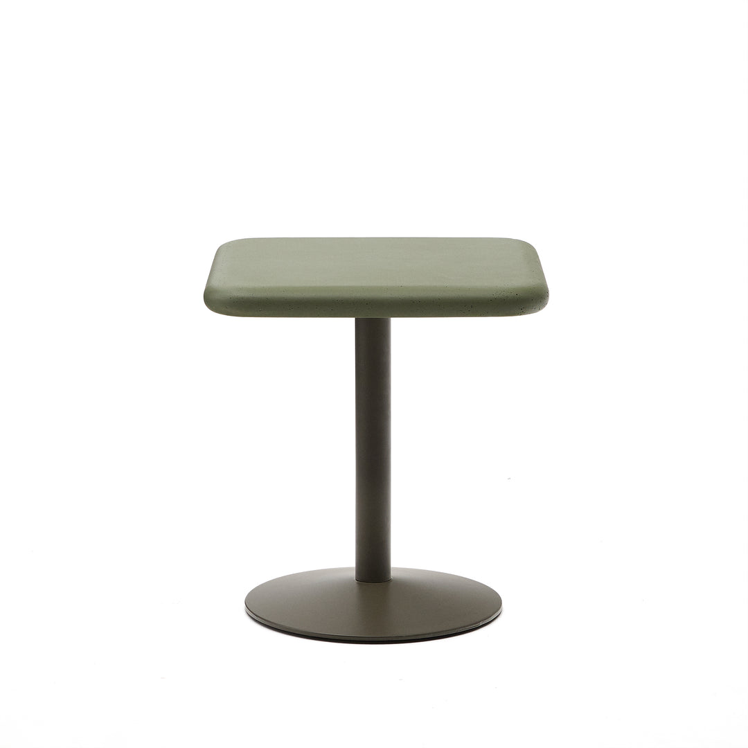 KAVE HOME Esilda havebord kvadratisk grøn cement og grøn stål 70x70