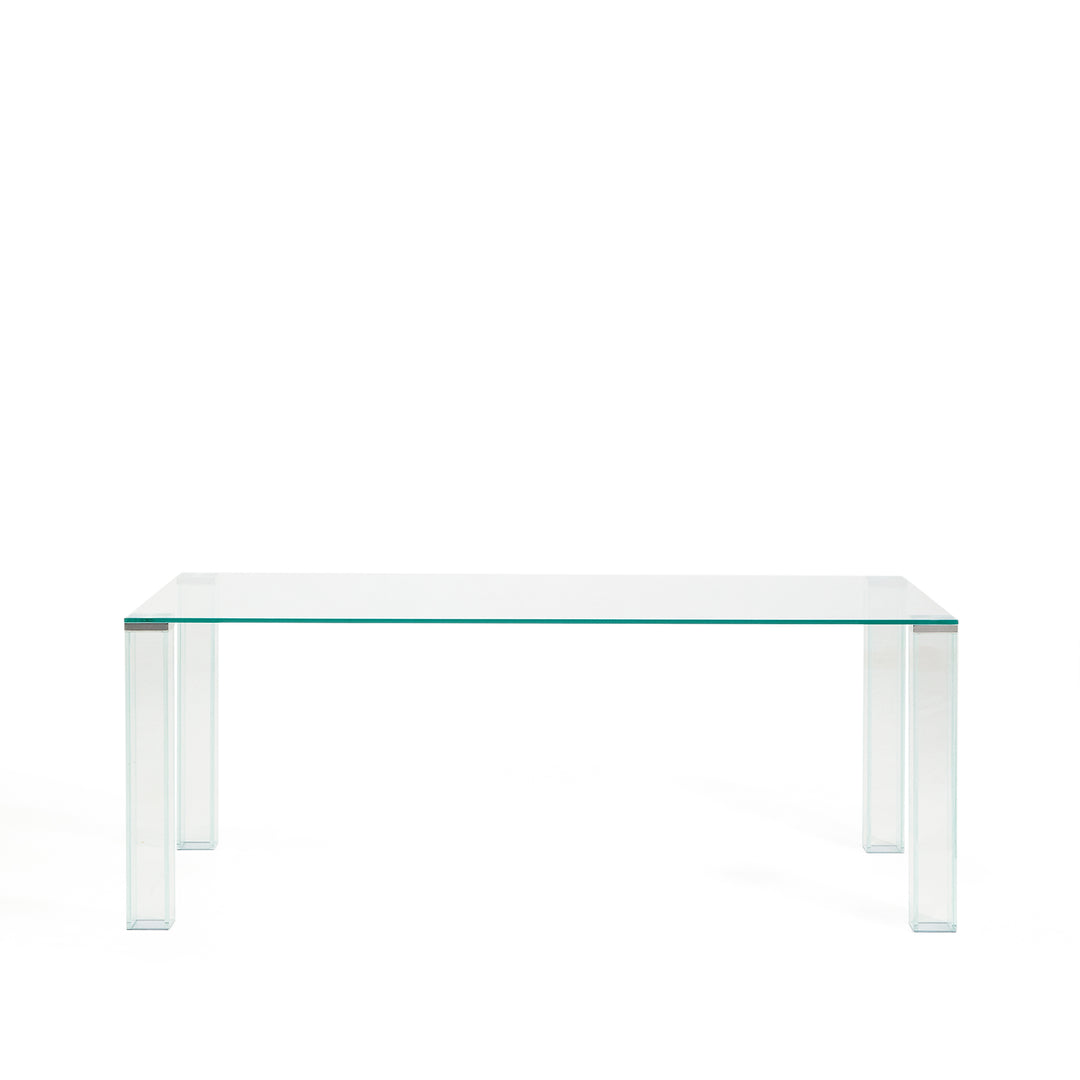 KAVE HOME Adularia spisebord rektangulær klar hærdet glas 200x100