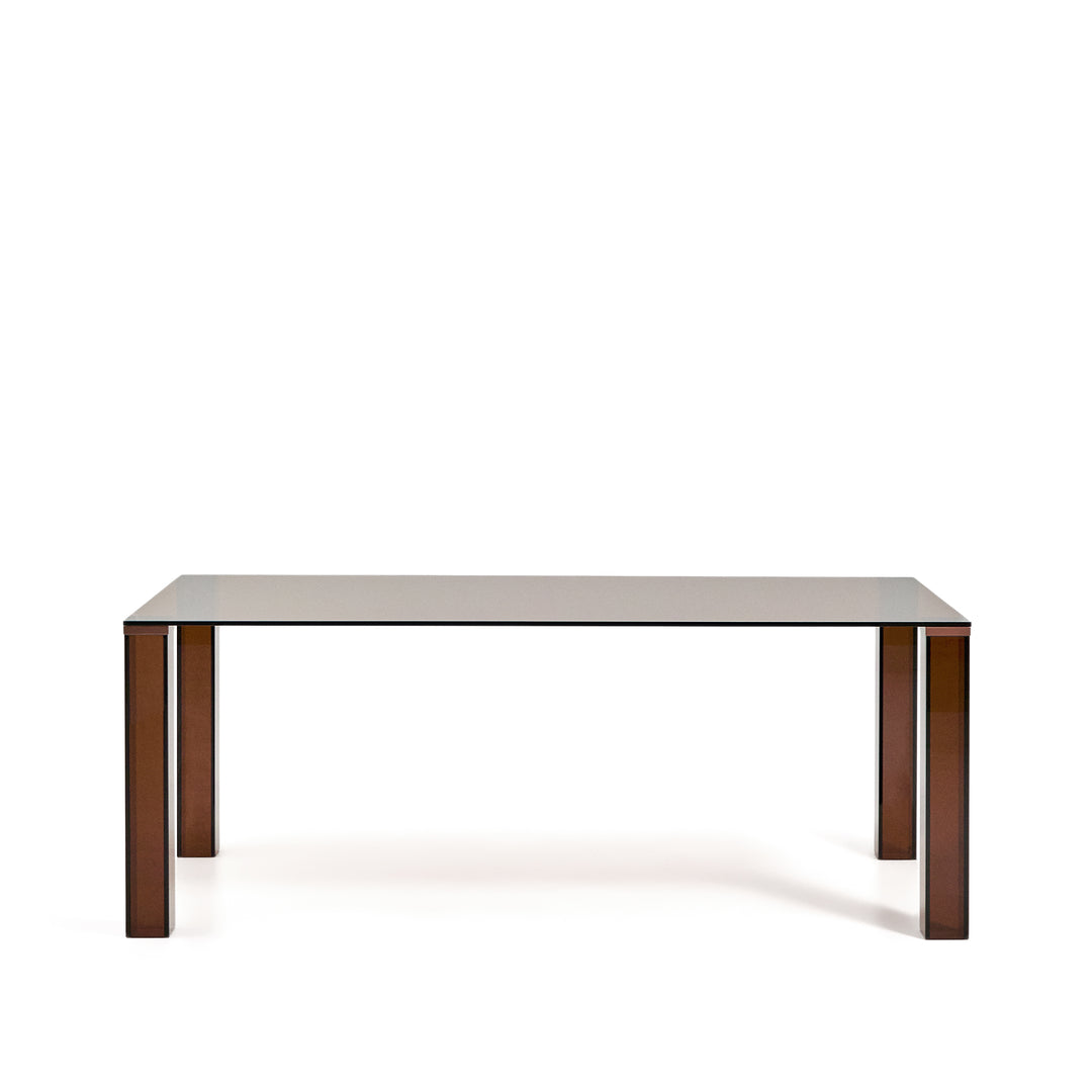 KAVE HOME Adularia spisebord rektangulær brun hærdet glas 200x100