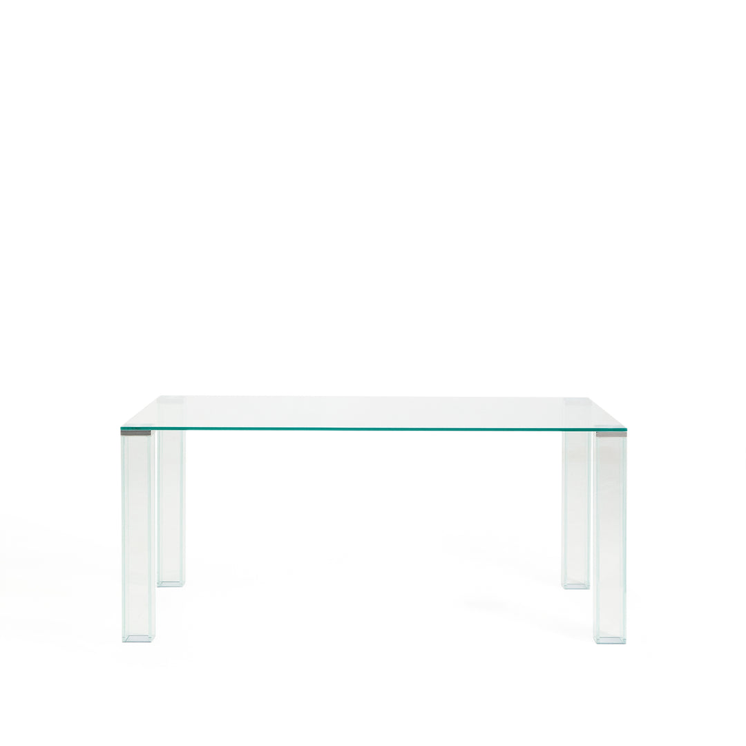 KAVE HOME Adularia spisebord rektangulær klar hærdet glas 160x90