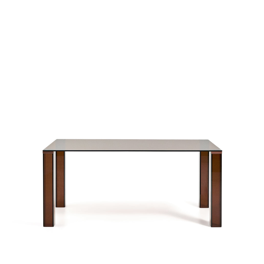 KAVE HOME Adularia spisebord rektangulær brun hærdet glas 160x90