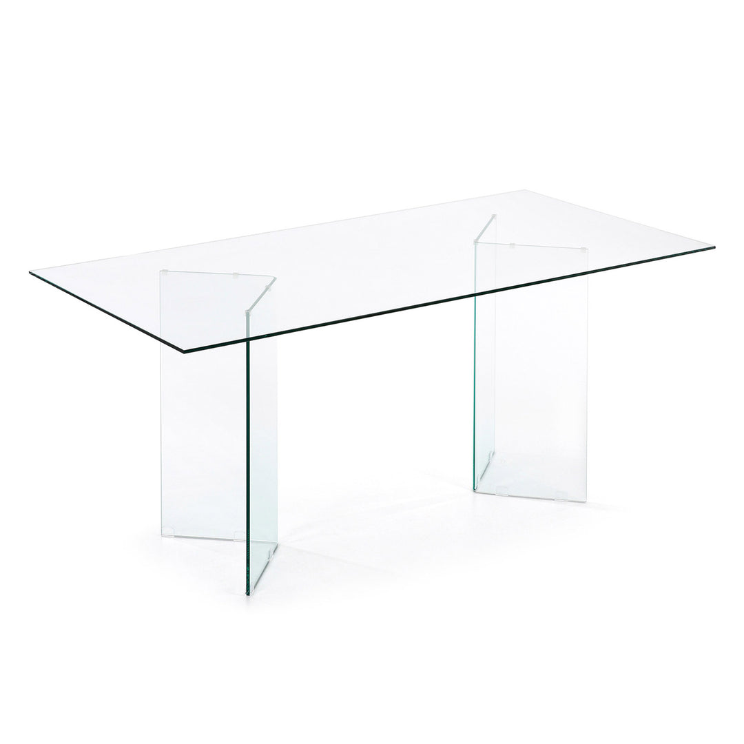 KAVE HOME Burano spisebord rektangulær klar glas 200x90