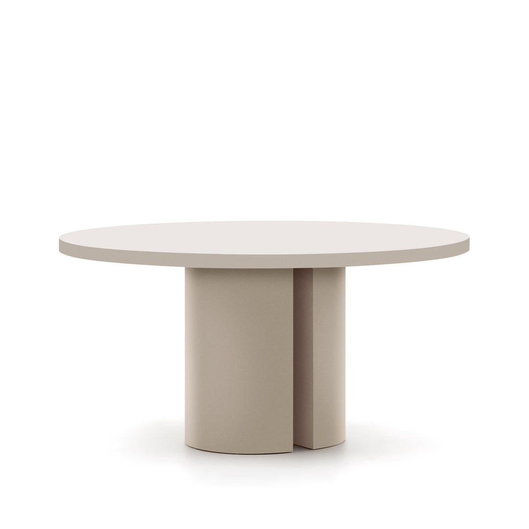 KAVE HOME Nealy spisebord rund hvid beige MDF Ø150