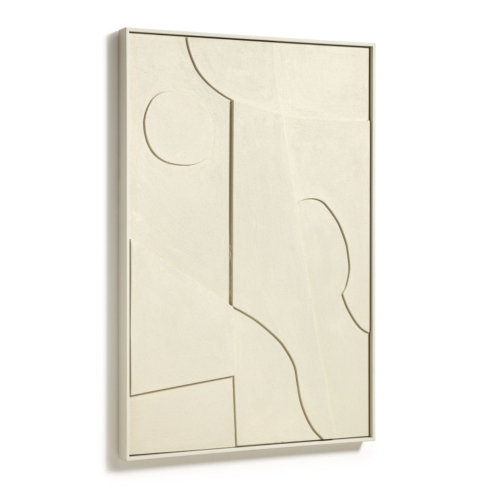 Produktbillede af KAVE HOME Talin geometrisk billede rektangulær beige MDF 90x60 i premium kvalitet