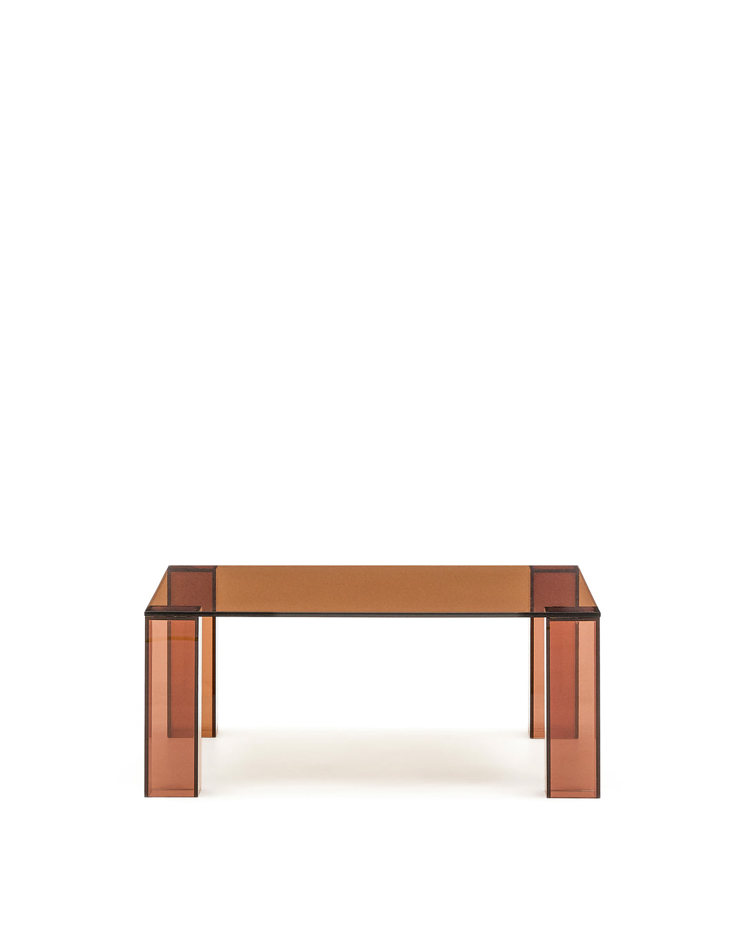 KAVE HOME Adularia sidebord kvadratisk brun hærdet glas 85x85