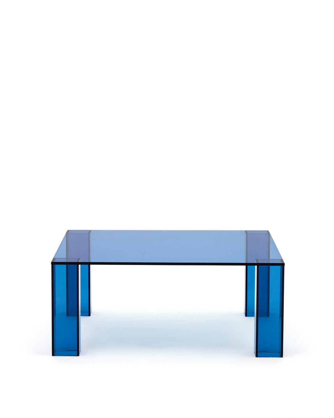 KAVE HOME Adularia sidebord kvadratisk blå hærdet glas 85x85