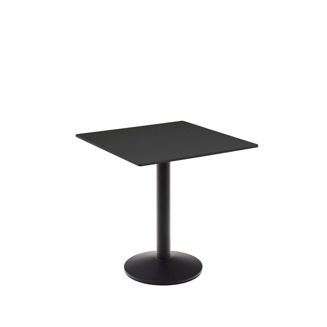 Produktbillede af KAVE HOME Esilda havebord kvadratisk sort HPL og sort metal 70x70x70 i premium kvalitet