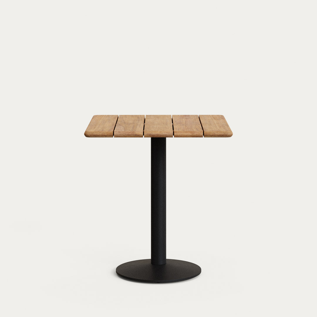 Produktbillede af KAVE HOME Saura havebord kvadratisk natur akacietræ og sort metal 70x70x75 i premium kvalitet